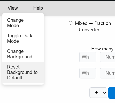 Reset Background Screenshot