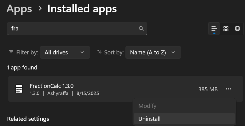 Uninstall Screenshot